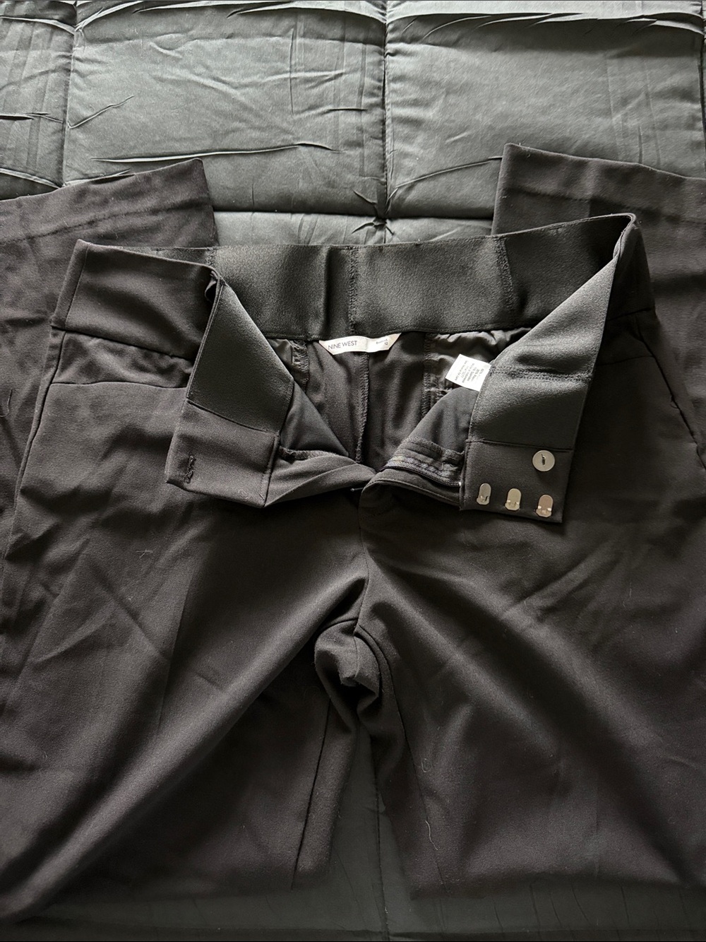 Nine West Black Pull-On Dress Pants with Hook Closure